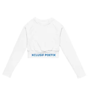 XCLUSIF POETIX WHITE & BLUE Women's long-sleeve crop top