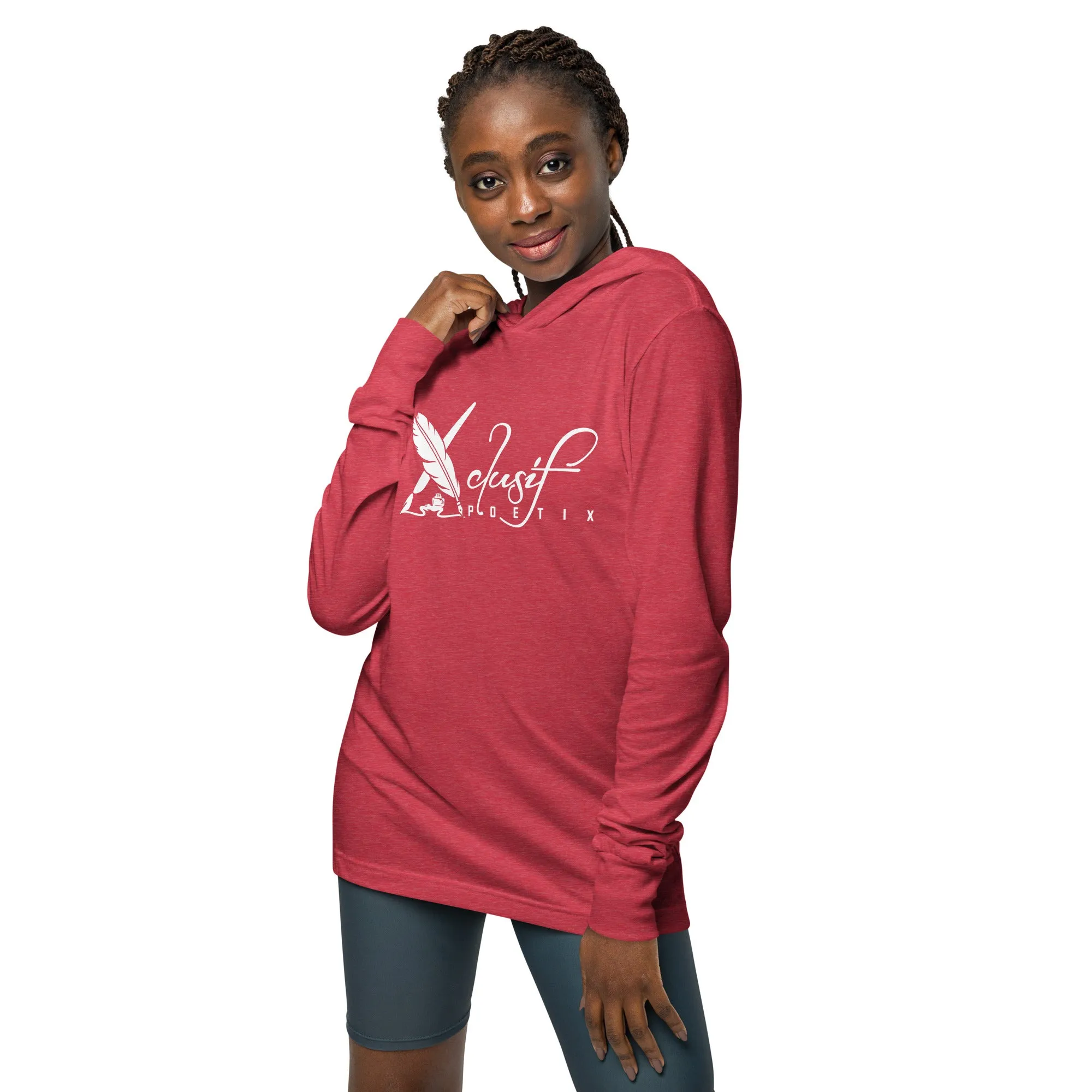 XCLUSIF POETIX WHITE LOGO Hooded long-sleeve tee