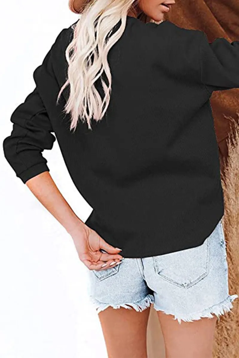 Xieyinshe Casual Solid Buckle O Neck Tops
