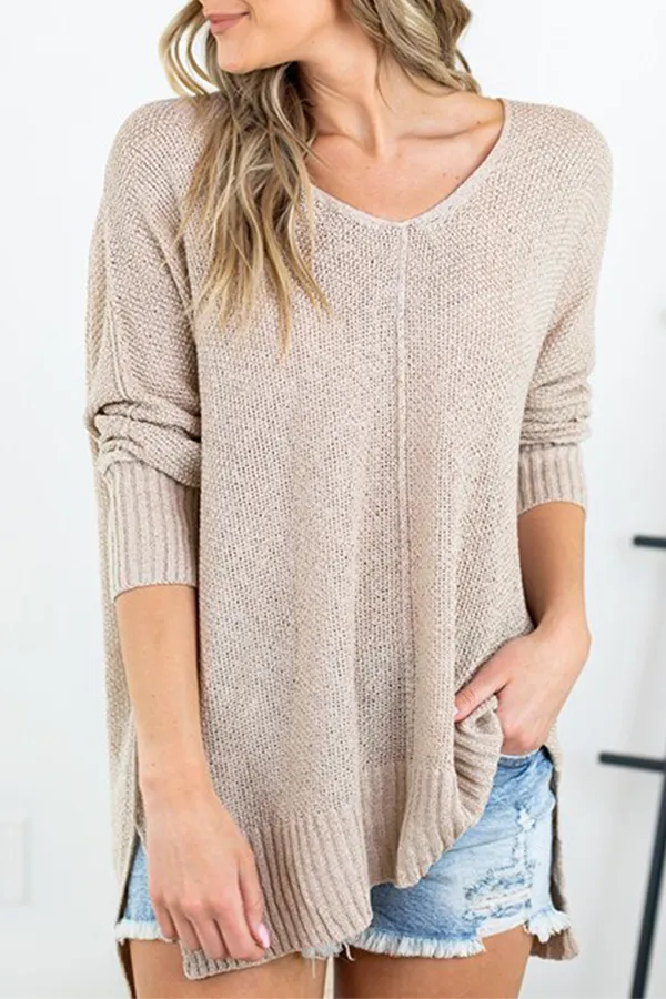 Xieyinshe Casual Solid Split Joint Tops