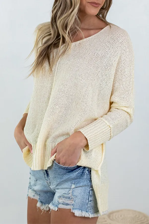 Xieyinshe Casual Solid Split Joint Tops