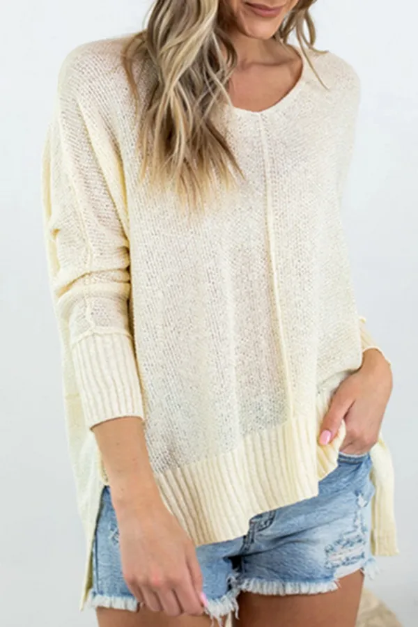 Xieyinshe Casual Solid Split Joint Tops