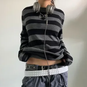 Y2K Basic Striped Top