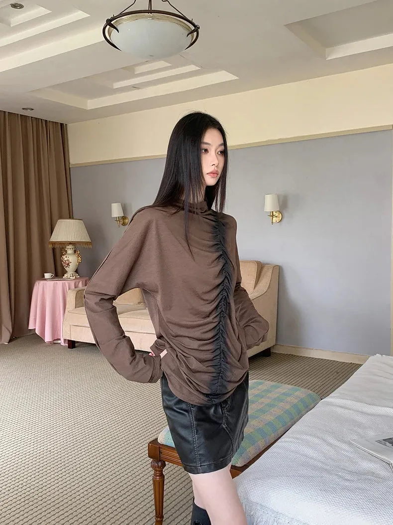 Y2K Brown Ruched Top