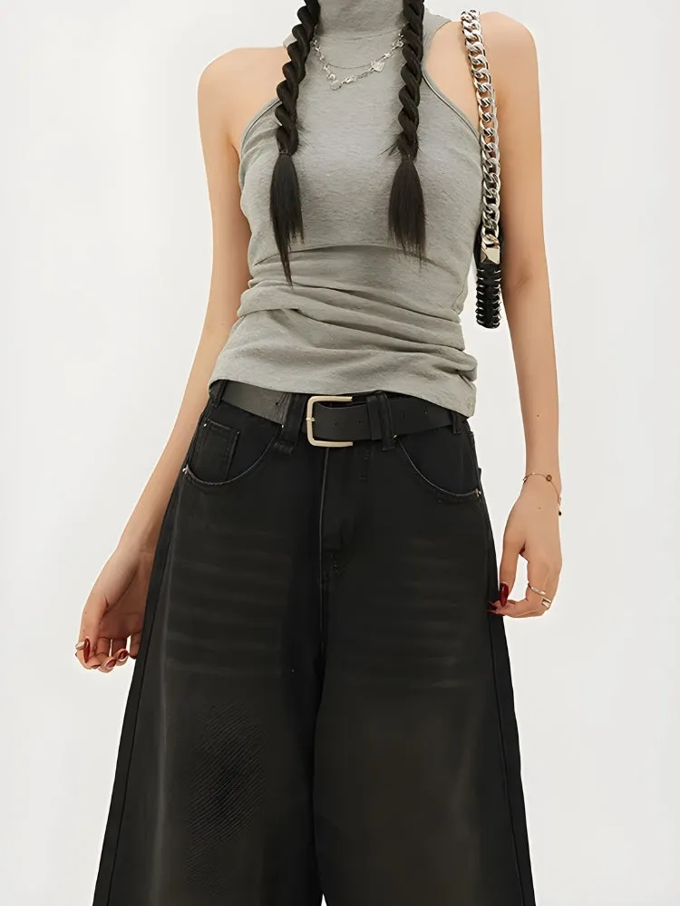 Y2K Casual Wide Leg Denim Shorts