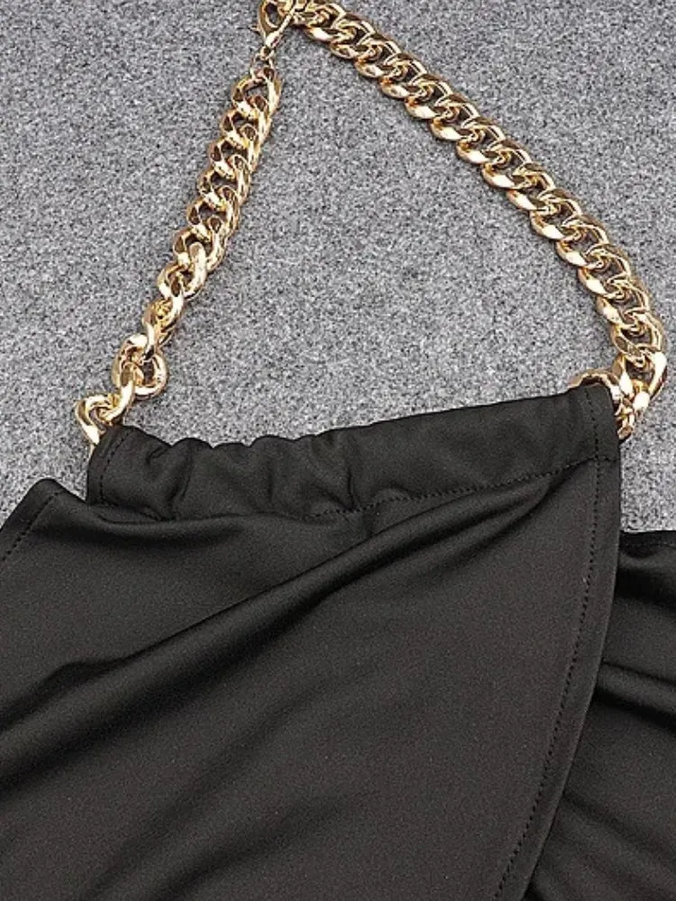 Y2K Chain Halter Neck Crop Top