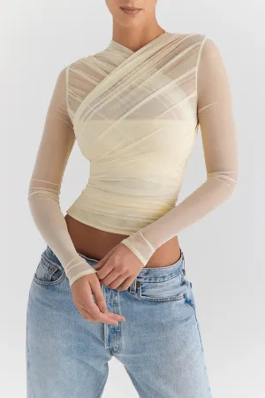 Y2K Mesh Cross Top