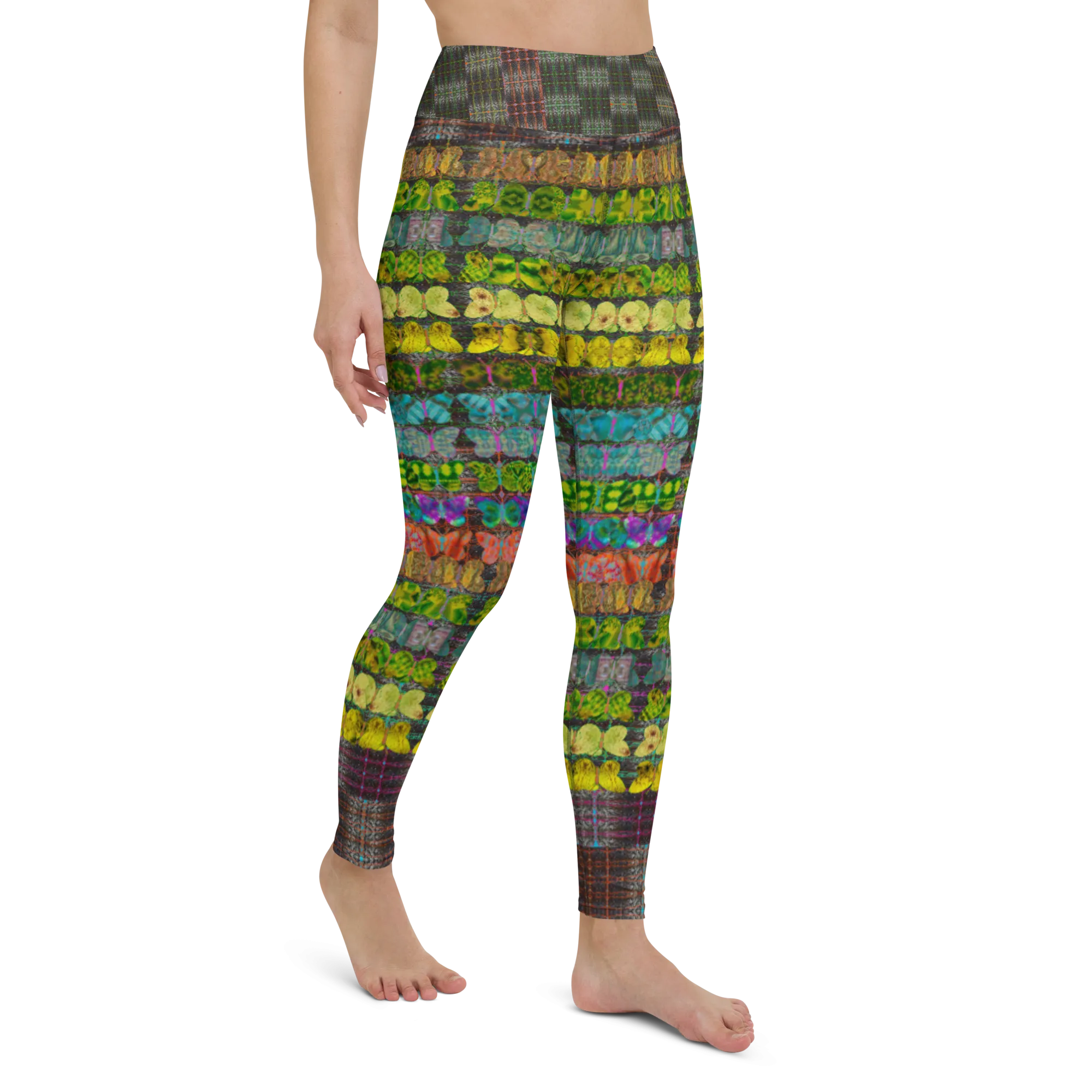 Yoga Leggings (Her/Muliebris)(Butterfly Glade Tree Link Pride Stripes) RJSTHs2022 RJS