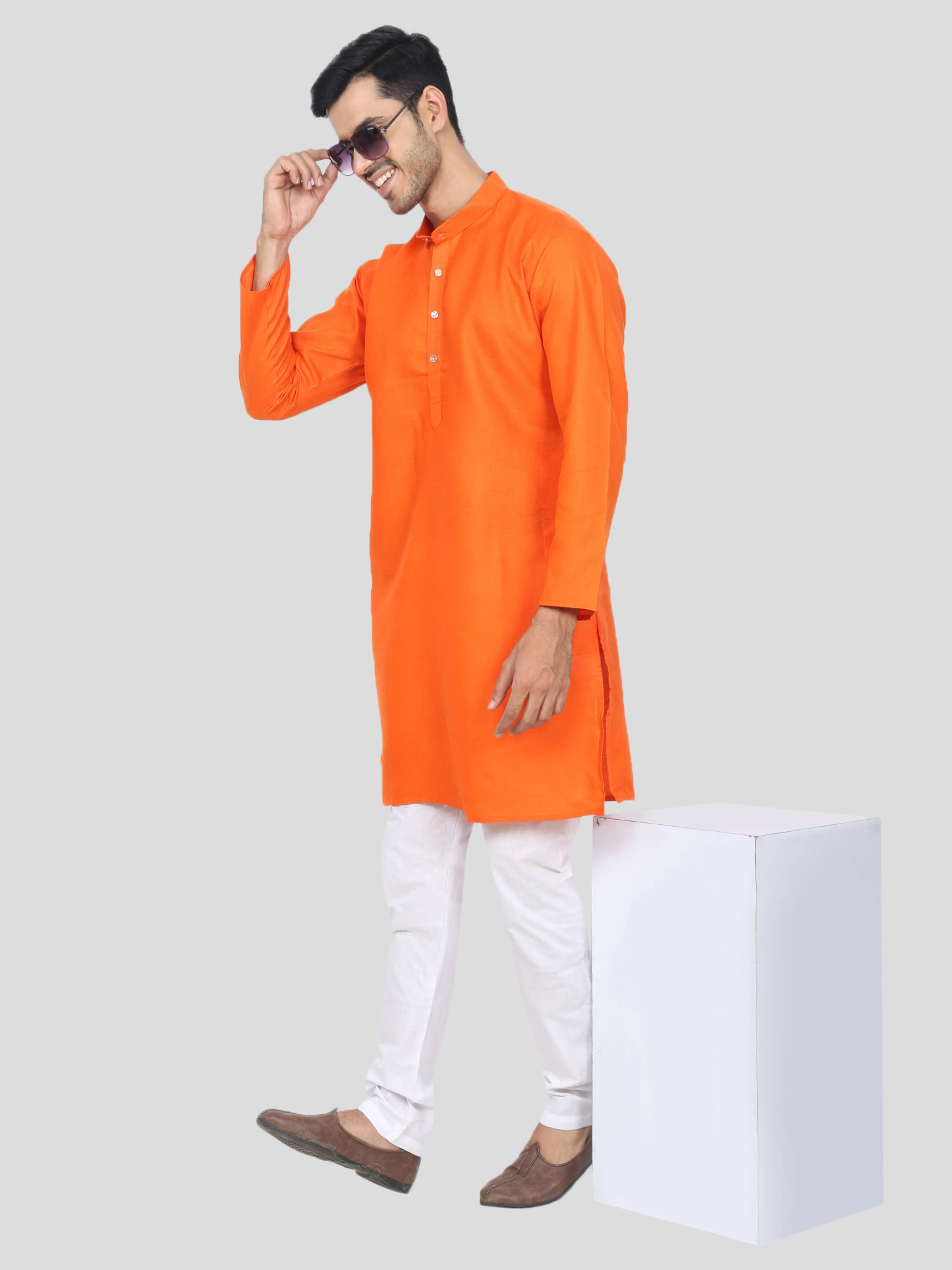 Youth Robe Men's Kurta Pajama Set (Orange)
