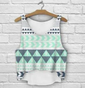 ZHBSLWT multicolor T-Shirts 3D Print women tank tops & camis printed sleeveless vest girls summer short crop tops irregular