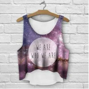 ZHBSLWT multicolor T-Shirts 3D Print women tank tops & camis printed sleeveless vest girls summer short crop tops irregular
