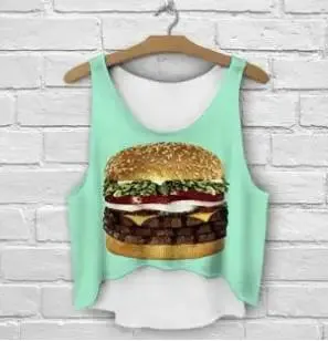 ZHBSLWT multicolor T-Shirts 3D Print women tank tops & camis printed sleeveless vest girls summer short crop tops irregular